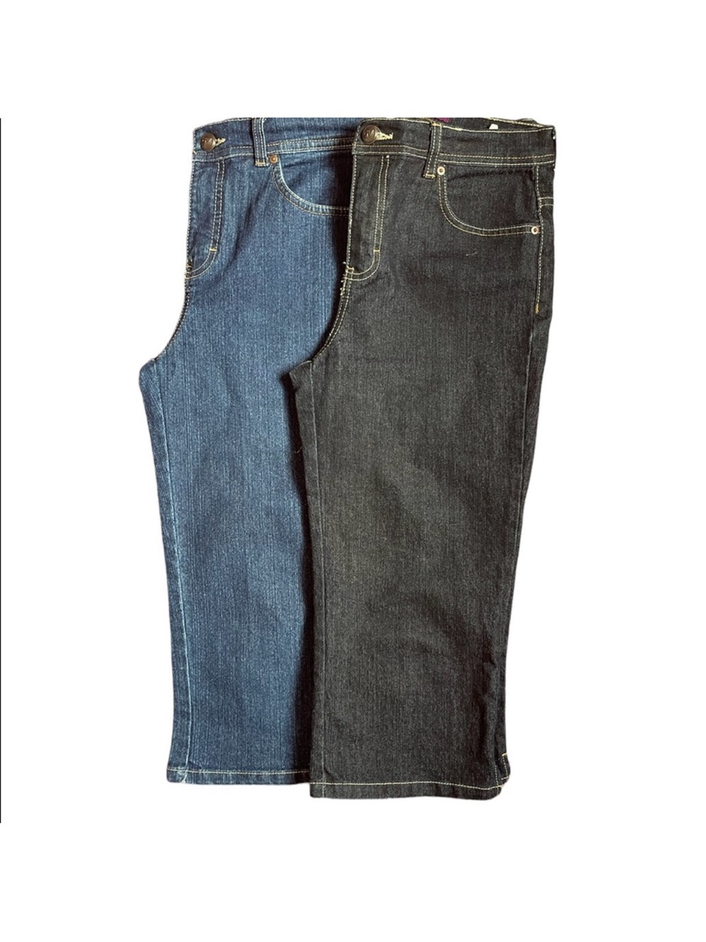 Gloria Vanderbilt Classic Straight Denim Capris in Blue & Black Bundle